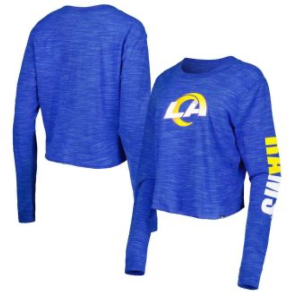 NWT [New Era] Los Angeles LA Rams NFL Long-Sleeved Cropped Shirt Sz S M L XL 2XL - Picture 3 of 9